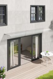 Garden Sanctuary Transparent Arch Canopy Awning Shelter for Door & Window in Clear - Size: Large - thumbnail 2