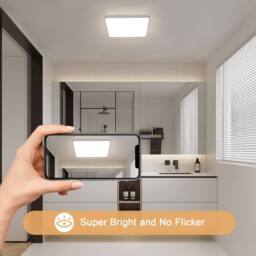 Goeco Square LED Ceiling Light 43W IP44 4500K for Bathroom Living Room 30cm in White - thumbnail 7