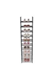 H&O Direct 10 Tier Metal Sturdy Shoe Rack Narrow Tall Shelf Organizer in Black - thumbnail 5