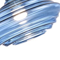 Happy Homewares Modern Ribbed Honeycomb Glass Pendant Light Shade 26cm Diameter in Midnight - thumbnail 3