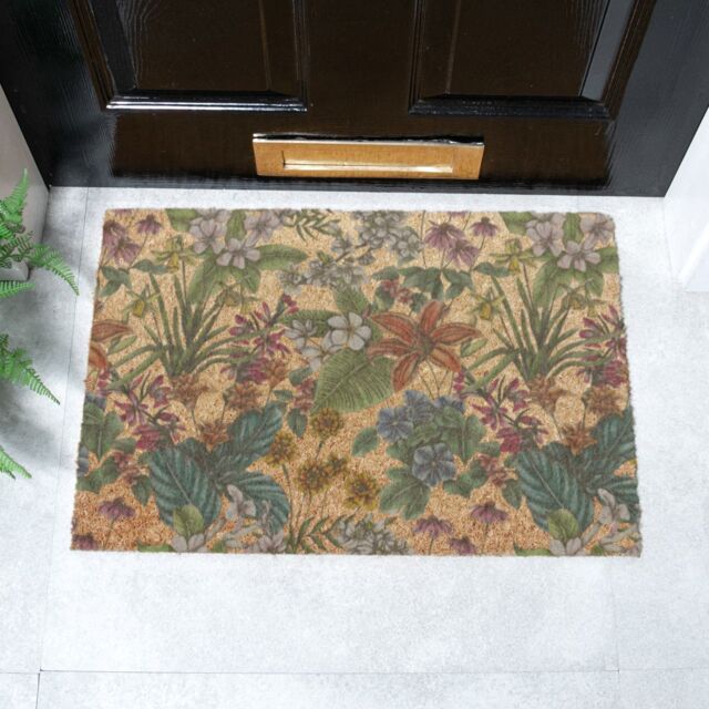 Artsy Mats Language of Flowers x Celia Battaini Doormat (60 x 40cm) in Brown - Size: 40 cm x 60 cm - image 1