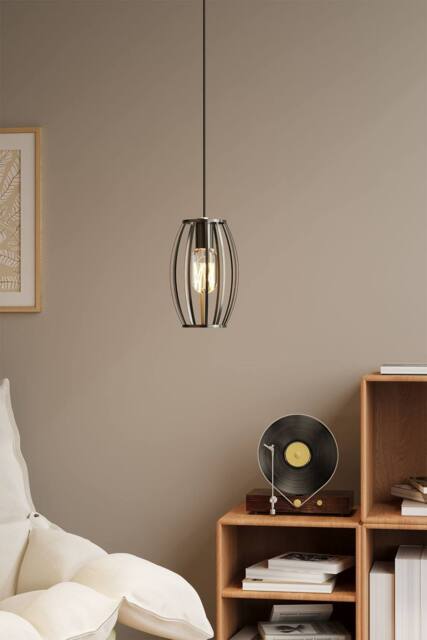 Living and Home Single-Light Black Iron Pendant Light - image 1