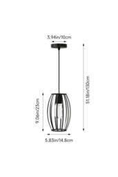 Living and Home Single-Light Black Iron Pendant Light - thumbnail 4