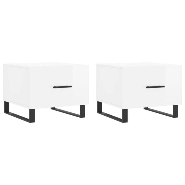 Berkfield Home Coffee Tables 2pcs High Gloss White 50x50x40 cm Engineered Wood - Size: 50 x 50 x 40 cm - image 1