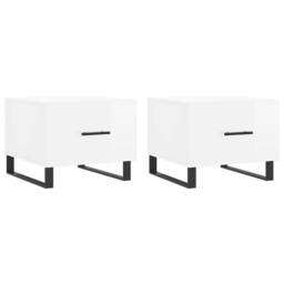 Berkfield Home Coffee Tables 2pcs High Gloss White 50x50x40 cm Engineered Wood - Size: 50 x 50 x 40 cm - thumbnail 1