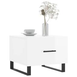Berkfield Home Coffee Tables 2pcs High Gloss White 50x50x40 cm Engineered Wood - Size: 50 x 50 x 40 cm - thumbnail 3