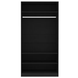 Berkfield Home Wardrobe Black 100x50x200 cm Engineered Wood - Size: 100 x 50 x 200 cm - thumbnail 5