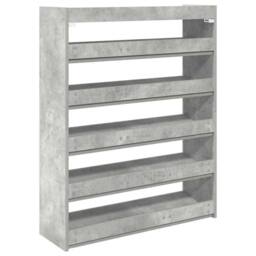 Berkfield Home Shoe Rack Concrete Grey 80x25x100 cm Engineered Wood - Size: 80 x 25 x 100 cm - thumbnail 6