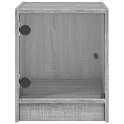 Berkfield Home Bedside Cabinets with Glass Doors 2 pcs Grey Sonoma 35x37x42 cm - Size: 35 x 37 x 42 cm - thumbnail 7