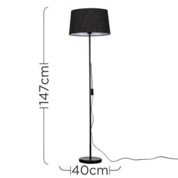 ValueLights Charlie Modern Stem Black Floor Lamp - thumbnail 5