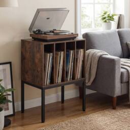 Costway Record Player Stand Turntable Stand w/Vinyl Storage Shelves in Brown - thumbnail 7