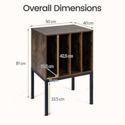 Costway Record Player Stand Turntable Stand w/Vinyl Storage Shelves in Brown - thumbnail 2
