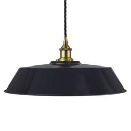 SE Home Navy Blue Large Chancery Pendant Light - Matt Antique Brass