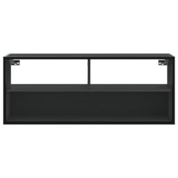 Berkfield Home TV Cabinet Black 100x31x39.5 cm Engineered Wood & Metal - thumbnail 4