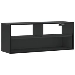 Berkfield Home TV Cabinet Black 100x31x39.5 cm Engineered Wood & Metal - thumbnail 2