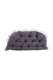 Living and Home Ruffled Tufted Princess-Style Bed Backrest Pillow in Dark Grey - Size: 50 cm x 100 cm - thumbnail 3