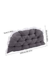 Living and Home Ruffled Tufted Princess-Style Bed Backrest Pillow in Dark Grey - Size: 50 cm x 100 cm - thumbnail 7