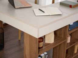 Vente-unique Corner Desk With Storage Units - Colour: Beige & Dark Natural in Brown - thumbnail 6
