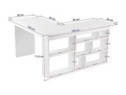 Vente-unique Corner Desk With Storage Units - Colour: Beige & Dark Natural in Brown - thumbnail 7