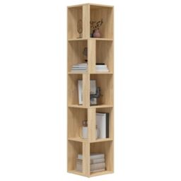Berkfield Home Corner Cabinet Sonoma Oak 33x33x164.5 cm Engineered Wood in Brown - thumbnail 4