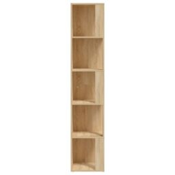 Berkfield Home Corner Cabinet Sonoma Oak 33x33x164.5 cm Engineered Wood in Brown - thumbnail 6