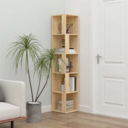 Berkfield Home Corner Cabinet Sonoma Oak 33x33x164.5 cm Engineered Wood in Brown - thumbnail 3