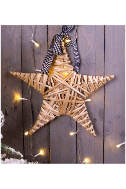 Netagon Natural Wicker Christmas Star in Light Beige - image 1