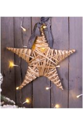 Netagon Natural Wicker Christmas Star in Light Beige - thumbnail 1