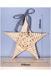 Netagon Natural Wicker Christmas Star in Light Beige - thumbnail 2