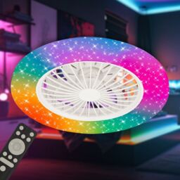 BRILONER Star Cover RGBIC CCT LED Ceiling Light With Fan in White - thumbnail 2