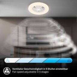 BRILONER Star Cover RGBIC CCT LED Ceiling Light With Fan in White - thumbnail 5