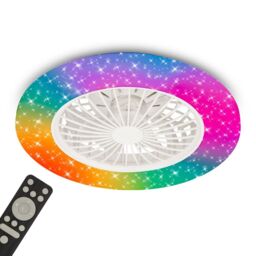 BRILONER Star Cover RGBIC CCT LED Ceiling Light With Fan in White - thumbnail 1