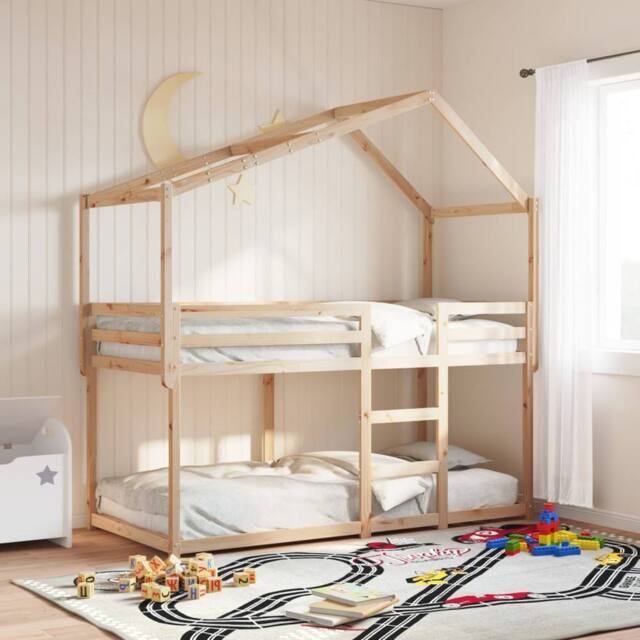 Berkfield Home Bunk Bed without Mattress 90x200 cm Solid Wood Pine in Brown - image 1