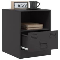 Berkfield Home Bedside Cabinets 2pcs Black 34.5x39x44 cm Steel - thumbnail 4