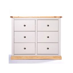 Cabinet Bits Bomporto 6 Drawer Chest of Drawers Brass Knob in Light Grey - thumbnail 1