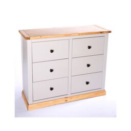 Cabinet Bits Bomporto 6 Drawer Chest of Drawers Brass Knob in Light Grey - thumbnail 3