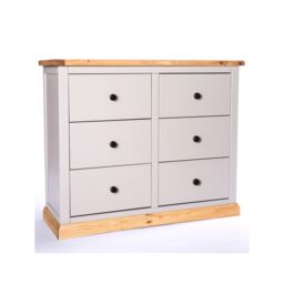 Cabinet Bits Bomporto 6 Drawer Chest of Drawers Brass Knob in Light Grey - thumbnail 2