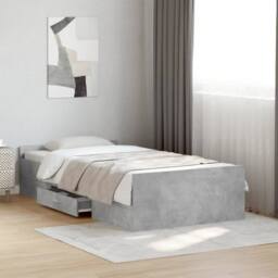 Berkfield Home Bed Frame Frame w/Drawers 135x190 cm Double Solid Wood Pine in Grey - Size: Small Single - thumbnail 2