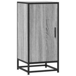 Berkfield Home Sideboard Grey Sonoma 35.5x35x76 cm Engineered Wood & Metal - thumbnail 1
