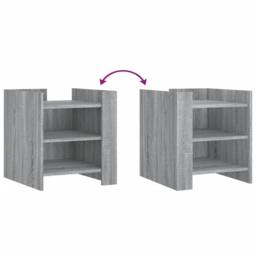 Berkfield Home Decorative Bedside Cabinet Grey Sonoma 45x50x50 cm Engineered Wood - Size: 45 x 50 x 50 cm - thumbnail 7