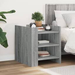 Berkfield Home Decorative Bedside Cabinet Grey Sonoma 45x50x50 cm Engineered Wood - Size: 45 x 50 x 50 cm - thumbnail 2