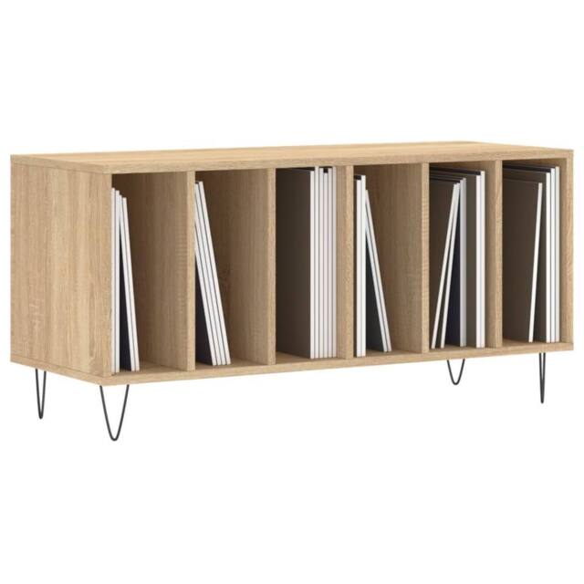 Berkfield Home Record Cabinet Sonoma Oak 100x38x48 cm Engineered Wood in Tan - Size: 100 x 38 x 48 cm - image 1