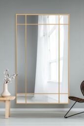 "MirrorOutlet Gold Contemporary Wall & Leaner Mirror 79"" X 47"" (200 x 120CM) - Size: 1 Pack" - thumbnail 1