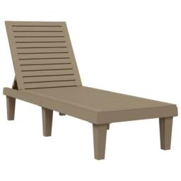 Berkfield Home Sun Lounger Light Brown 155x58x83 cm Polypropylene - Size: 155 x 58 x 83 cm - thumbnail 2
