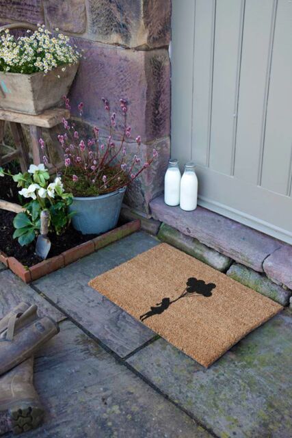 Artsy Mats Flying Balloon Doormat - Regular 60x40cm in Black - Size: 40 cm x 60 cm - image 1