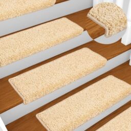 Berkfield Home Stair Mats 10 pcs 65x21x4 cm Brown - Size: Medium - thumbnail 1