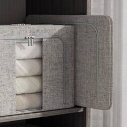 EONLION 24L Storage Box for Clothes in Grey - Size: 500mm - thumbnail 5