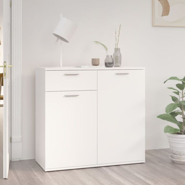 Berkfield Home Sideboard White 80x36x75 cm Engineered Wood - Size: 80 x 36 x 75 cm - image 1