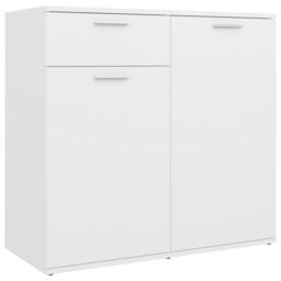 Berkfield Home Sideboard White 80x36x75 cm Engineered Wood - Size: 80 x 36 x 75 cm - thumbnail 2