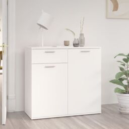 Berkfield Home Sideboard White 80x36x75 cm Engineered Wood - Size: 80 x 36 x 75 cm - thumbnail 1
